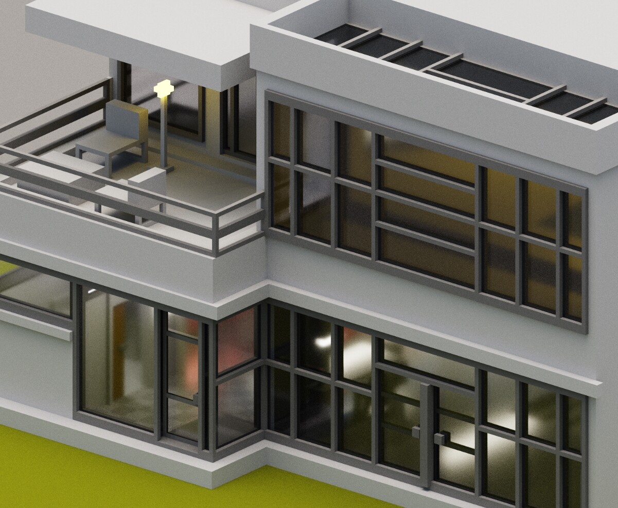 Balcony, windows and façade details